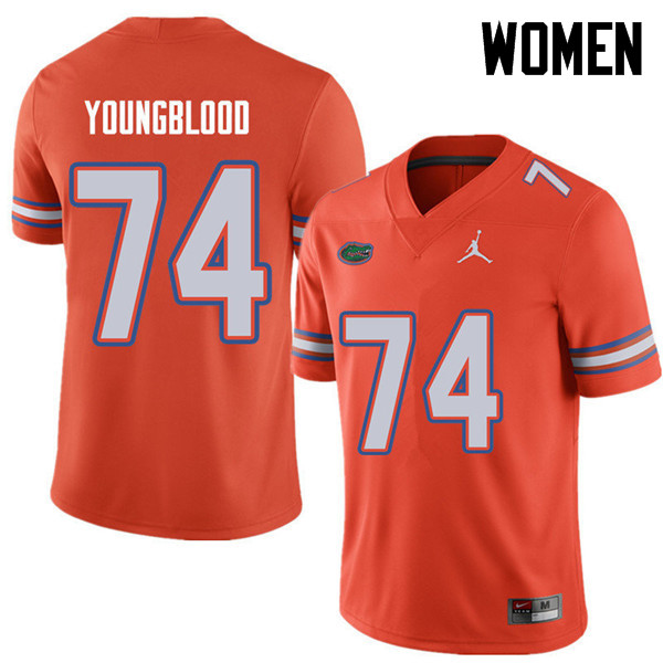 Jordan Brand Women #74 Jack Youngblood Florida Gators College Football Jerseys Sale-Orange